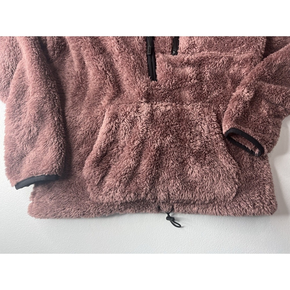VS PINK Teddy Fleece Half Zip Pullover Sweater Sweatshirt Mauve Size XS - Picture 2 of 7
